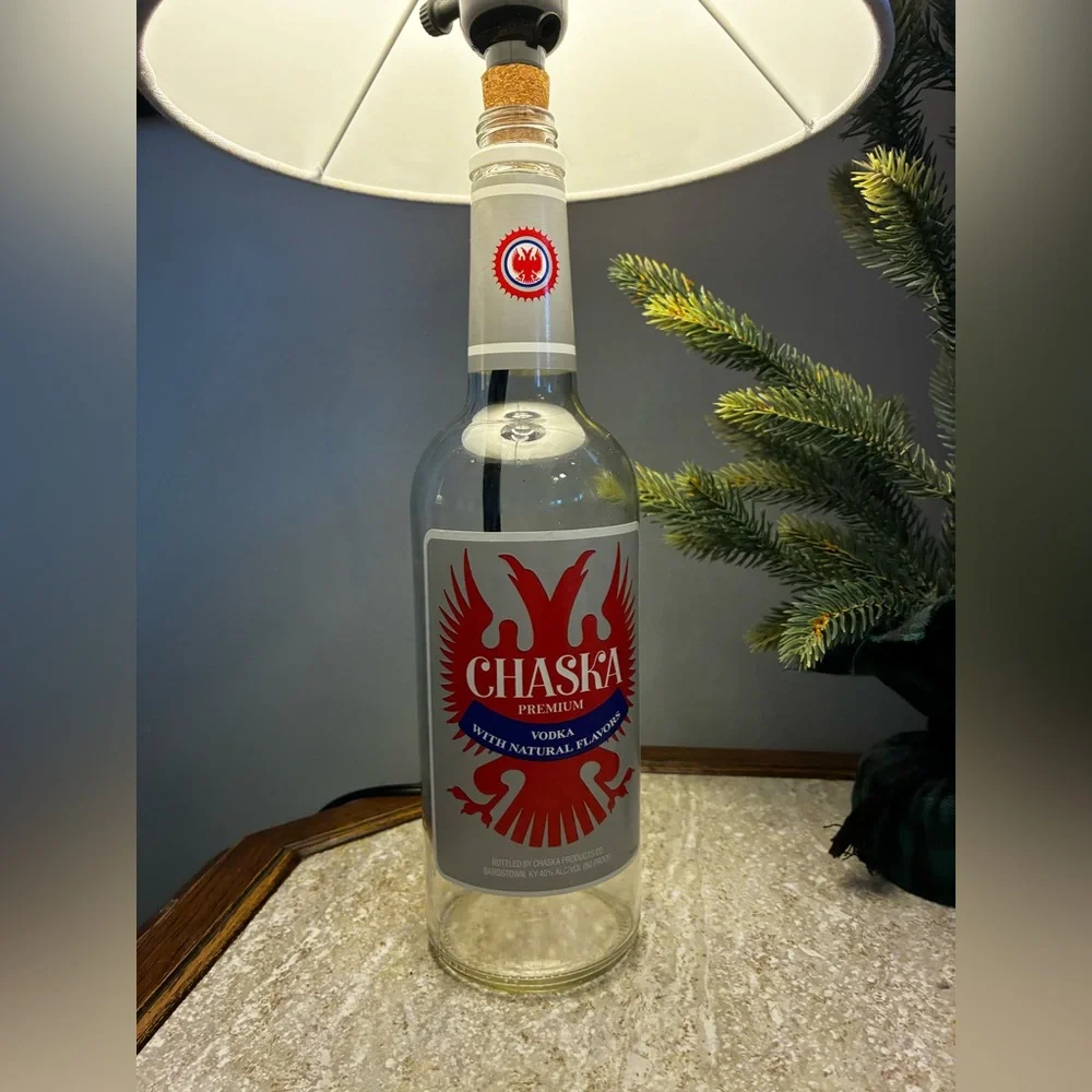 Chaska Vodka Liquor Glass Bottle Lamp
